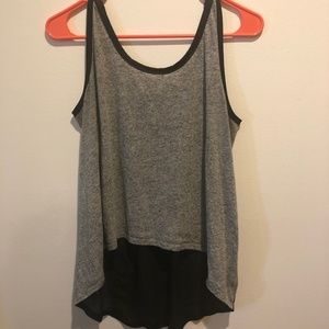 Grey & Black Tank w Leather